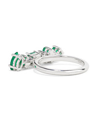 Kimberly Mcdonald 18 Karat White Gold Emerald And Diamond Ring