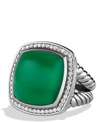 David Yurman Albion Ring With Green Onyx And Diamonds