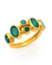 Gurhan Amulet Hue Emerald 24k Yellow Gold Ring