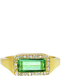 Irene Neuwirth Columbian Emerald Ring With Pave Diamonds Yellow Gold