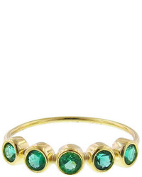Jennifer Meyer Five Stone Emerald Ring Yellow Gold