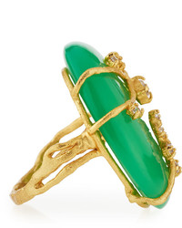 Indulgems Golden Green Chalcedony Crystal Vine Ring