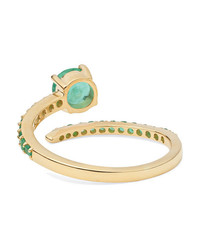 Ileana Makri Grass Seed 18 Karat Gold Emerald Ring