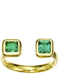 Jemma Wynne Emerald Open Ring Yellow Gold