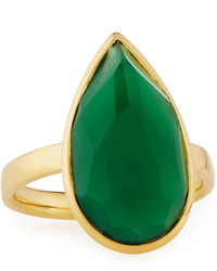 Ippolita Rock Candy 18k Green Agate Teardrop Ring Size 7