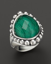 Lagos Sterling Silver Maya Doublet Dome Ring With Malachite