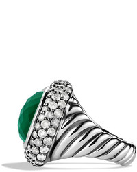 David Yurman Waverly Limited Edition Ring With Green Onyx And Gray Diamonds