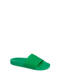 Green Rubber Flat Sandals