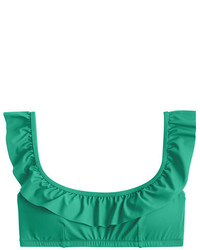 Green Ruffle Bikini Top