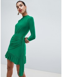 Green Ruffle Bodycon Dress