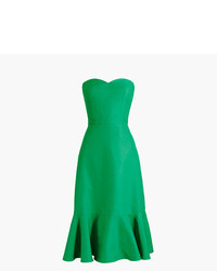 J.Crew Petite Strapless Ruffle Hem Dress In Faille