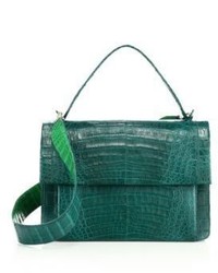 Nancy Gonzalez Crocodile Flap Top Handle Messenger Bag