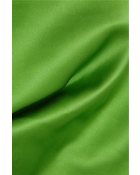 Balenciaga Asymmetric Satin Mini Dress Green