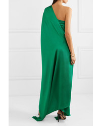 Roland Mouret Ritts Asymmetric Draped Hammered Satin Gown