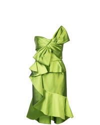 Green Satin Sheath Dress