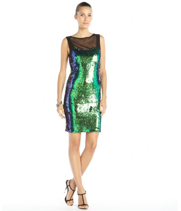 green scale dress