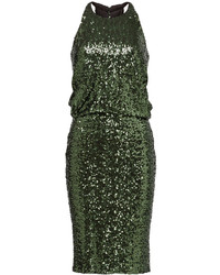 Badgley Mischka Evergreen Sequin Dress