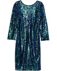 H&M Sequined Dress Bluegreen Ladies