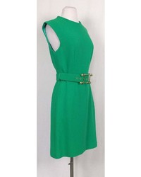 Milly Emerald Green Dress With Gold Belt