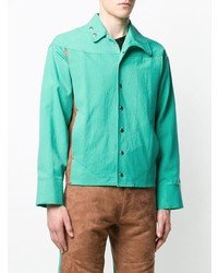 Mackintosh 0004 Turquoise Cotton Blend 0004 Two Tone Jacket