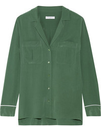 Equipment Sonny Washed Silk Shirt Army Green