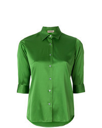 Green Short Sleeve Button Down Shirt