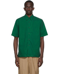 Dries Van Noten Green Crinkled Nylon Shirt