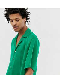 Reclaimed Vintage Inspired Sheer Revere Shirt In Green