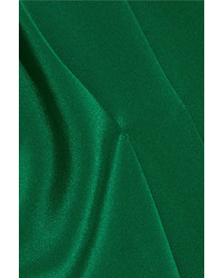 Roland Mouret Goodard Gathered Silk Crepe De Chine Gown Forest Green