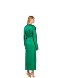 Materiel Tbilisi Green Silk Wrap Around Gown