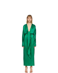 Materiel Tbilisi Green Silk Wrap Around Gown