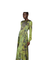 S.R. STUDIO. LA. CA. Green Soto Silk Long Prairie Dress