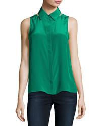 Bailey 44 For Sure Button Front Sleeveless Shirt Green