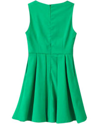 Choies Green Zipper Back Skater Dress