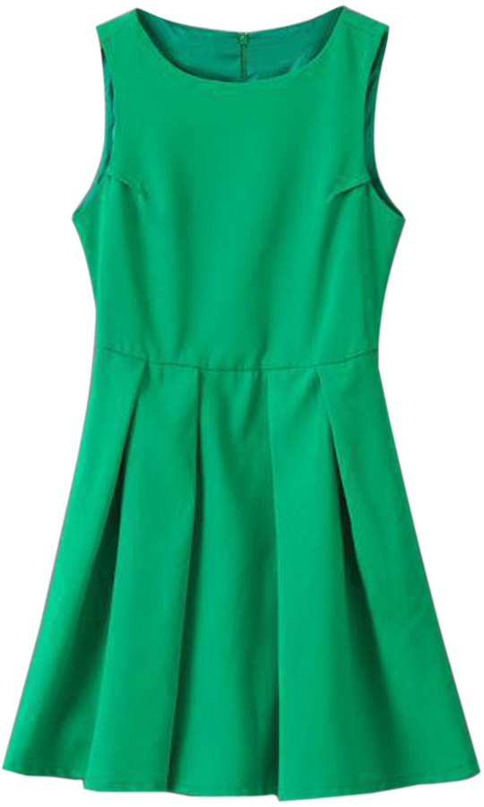 Choies Green Zipper Back Skater Dress, $27 | Choies | Lookastic