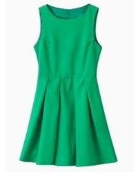 Choies Green Zipper Back Skater Dress