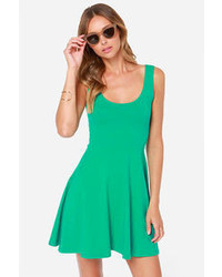 Devil May Flare Green Dress