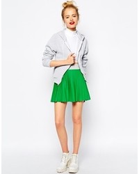 Asos Collection Pleated Skater Skirt In Sweat