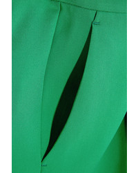 Etro Capri Crepe Straight Leg Pants Green