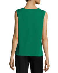 Caroline Rose Sleeveless Wool Long Tank Emerald Plus Size