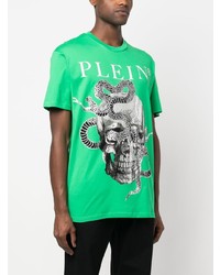 Philipp Plein Snake Print Short Sleeve T Shirt