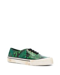Bally Snakeskin Effect Lace Up Sneakers
