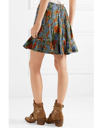 Chloé Ruffled Printed Jersey Mini Skirt