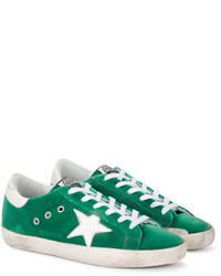 Golden Goose Deluxe Brand Emerald Green Superstar Suede Sneakers