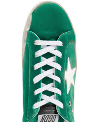 Golden Goose Deluxe Brand Emerald Green Superstar Suede Sneakers