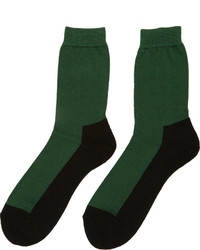 Comme des Garcons Comme Des Garons Homme Plus Black Green Colorblocked Socks