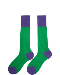 Prada Green And Purple Bi Color Socks