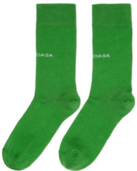 Balenciaga Green Logo Socks