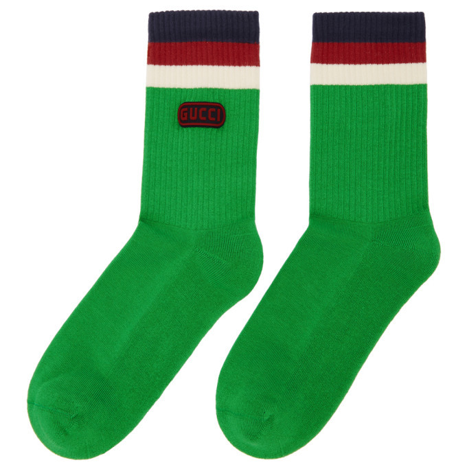 Gucci Green Logo Socks, $120 | SSENSE | Lookastic