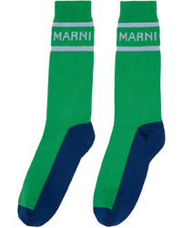 Marni Green Navy Techno Socks